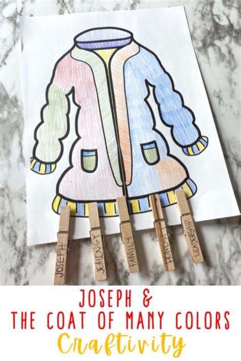joseph coat   colors craft  sunday school lessons