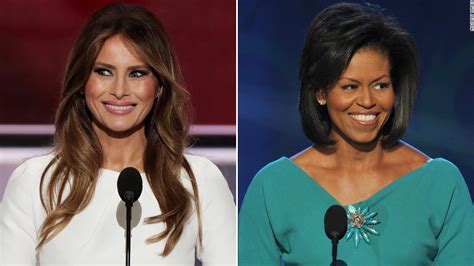 Side By Side Of Melania Trump Michelle Obama Speeches Cnn Video