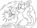 Cat Rat Catching Coloring Pages Printable Categories sketch template
