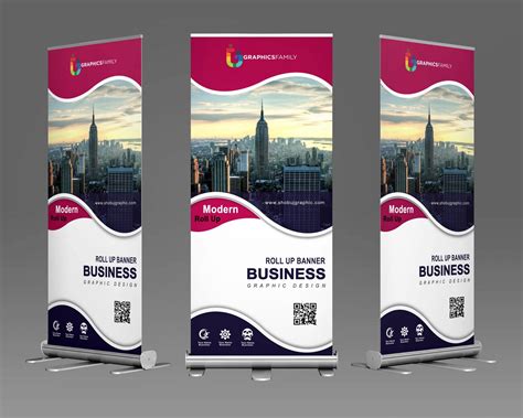 modern roll  banner design  business  psd graphicsfamily