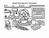 Baking Coloring Pages Kitchen Template Cookies sketch template