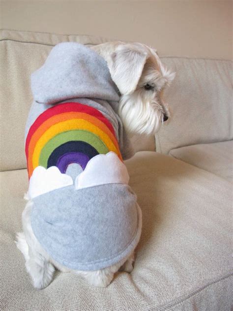 rainbow dog hoodie smallmedium  sproutandsprout  etsy  rainbow dog dog hoodie