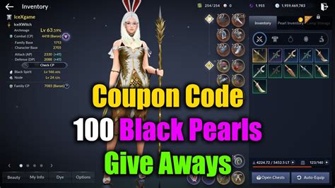 black desert mobile coupon code  black pearl giveaway youtube