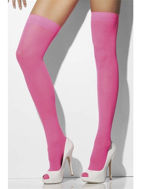 Stockings Neon Pink Ladies Fancy Dress Costume Party Accessory Ebay