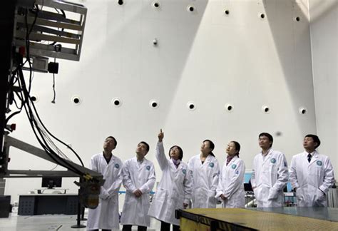 members of a space control research team from the china academy of space technology in beijing