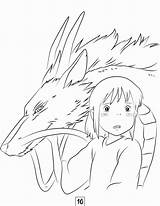 Ghibli Drawings Chihiro Lineart Viagem Spirited Colouring Cute Salvar Px Acessar Howls Moving sketch template