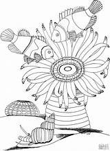 Coloring Anemone Sea Snail Pages Coloringbay sketch template