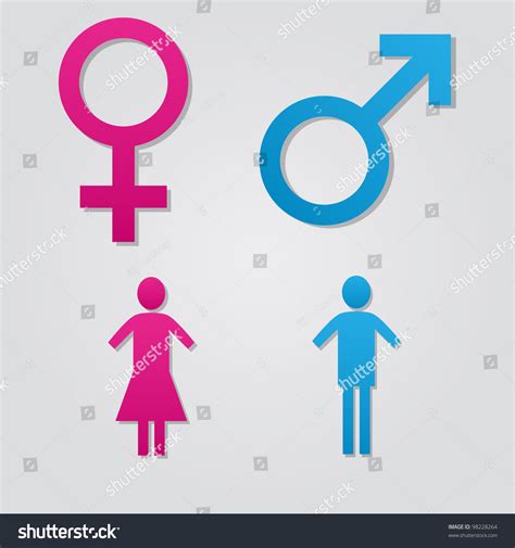 Set Male Female Sex Vector Symbols Stock Vector 98228264 Shutterstock