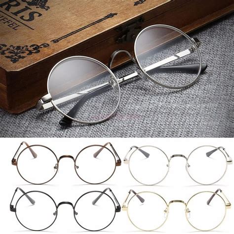 new vintage oval eyeglass frame man women plain glass clear full rim