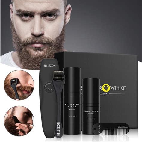 4 pcs set beard growth kit men s hair growth enhancer set beard growth