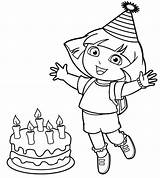 Impreza Urodziny Kolorowanka Dory Urodzinowa Druku Drukowanka sketch template