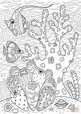 Reef Coral Coloring Pages Fish Enjoying Printable Butterflyfish Easy Drawing Kids Reefs Print Dot Underwater Animals Under Choose Board sketch template