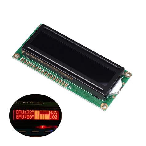 1602a Screen Lcd Display Module Dc 5v 16x2 Red Character Dot Black