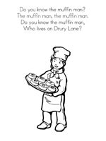 muffin man nursery rhyme sheet coloring pages