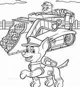 Coloring Pages Paw Construction Truck Rubble Patrol Print Chase His Tracker Peak Fresh sketch template