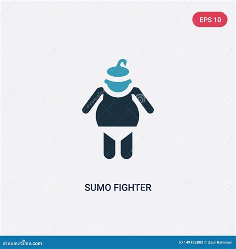 color sumo fighter vector icon  people concept isolated blue sumo fighter vector sign