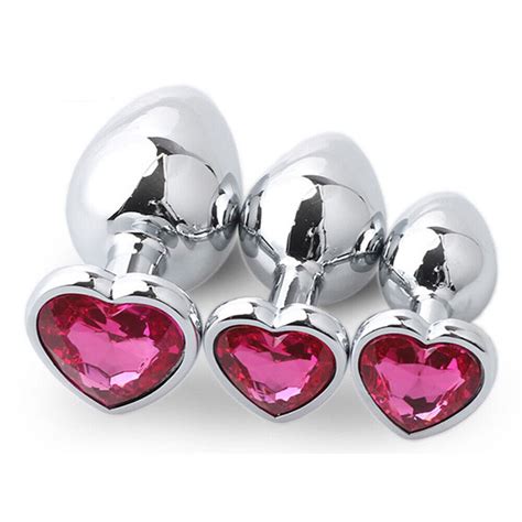 Jewelled Butt Plugs 3 Pack Stainless Metal Anal Plug Adult Sex Toys