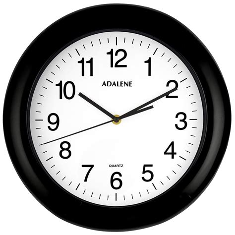 adalene wall clocks battery operated  ticking   large wall clock silent black numbers