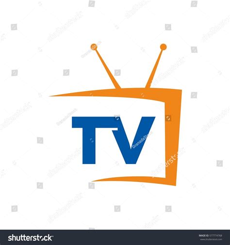 tv icon logo design stock vector  shutterstock