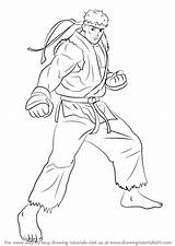 Fighter Ryu Street Draw Drawing Step Tutorials Coloring Drawings Pages Ken Make Tutorial Learn Game Drawingtutorials101 sketch template