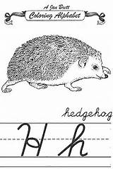 Coloring Alphabet Cursive Manuscript Brett Jan Hedgehog Pages Traditional Printable Set Janbrett sketch template