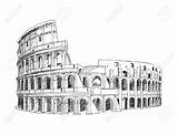 Colosseum Rome Coliseum Italy Stock Illustration Romano Coliseo Dibujo Dibujos Vector Clipart Drawing Line Para Sketch Simple Background Tattoo Arte sketch template