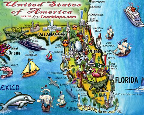 florida fun map  kevin middleton royalty   rights managed