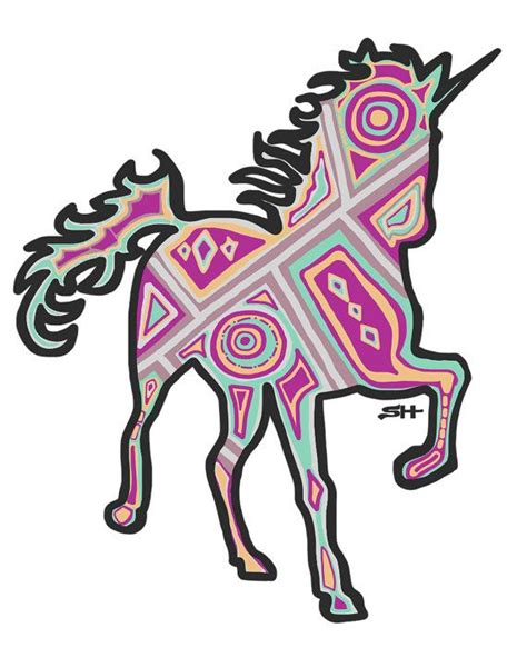 unicorn painted print unicorn printable  sarahhiersdesign unicorn