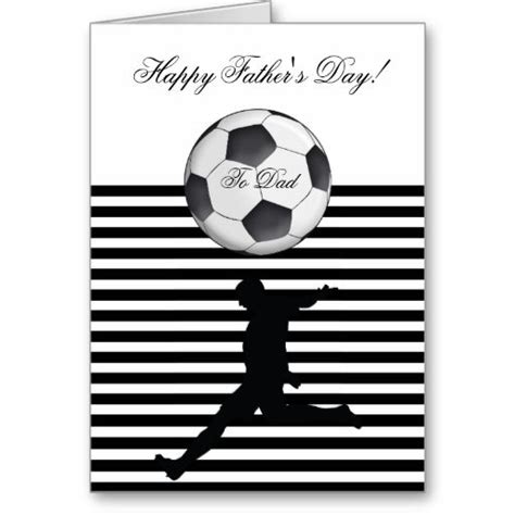 happy fathers day soccer ball photo stripe card zazzlecom happy