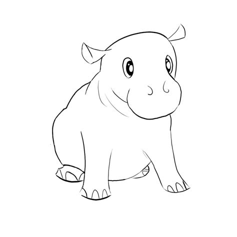 hippo sketch diy pinterest sketching   cute hipo pequenos