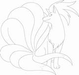 Ninetales Lineart Pokemon Deviantart sketch template