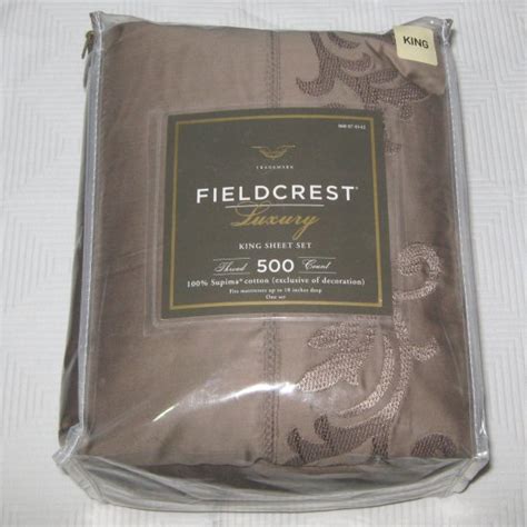 Fieldcrest Luxury Taupe Dusk 500 Tc Embroidered King