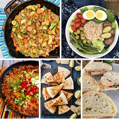 Weekly Meal Plan Easy No Cook Meals Walking On Sunshine Recipes