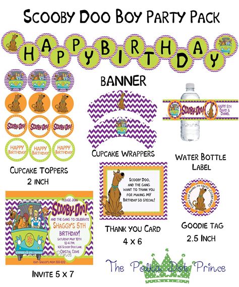 scooby doo printable party diy   etsy scooby doo birthday