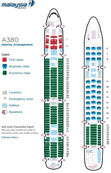 malaysian a380 seat map aircraft interiors malaysia airlines