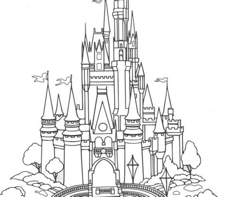cinderellas castle coloring   designlooter