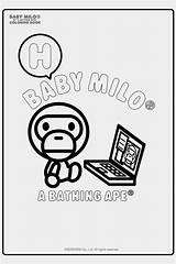 Milo Baby Coloring Ape Bathing Hypebeast Book Bape sketch template