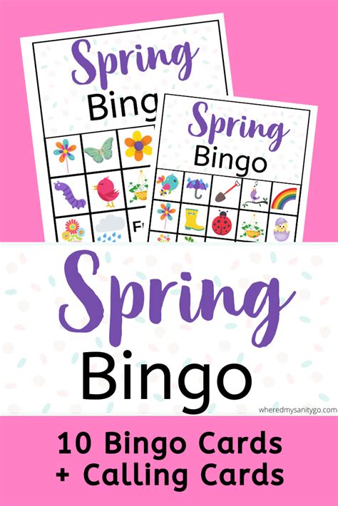 printable spring bingo cards   bingo printable  bingo