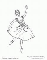 Coloring Ballerina Pages Easy sketch template