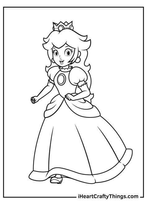 princess peach printable coloring pages
