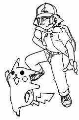 Coloring Pikachu Pages Pokemon Satoshi Let Go sketch template