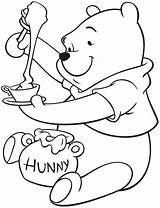 Honey Coloring Pages Bear Pooh Winnie Put Drawing Bowl Disney Enjoying Tea Kids Drawings Sheet Coloringsky Printable Choose Board Adult sketch template