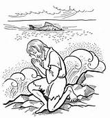 Jonah Whale Coloring Praying God Swallowed Being After Pages Color Template Netart sketch template
