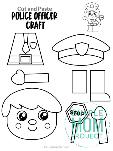 printable police officer craft template simple mom project