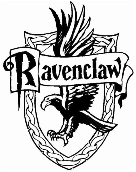 ravenclaw crest coloring page elegant  ravenclaw drawing black