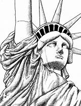 Liberty Freiheitsstatue Liberté Malvorlage Ausmalen Adultes Liberte Estatua Malvorlagan Landmarks Erwachsene sketch template