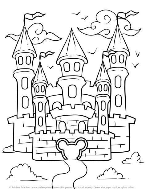 walt disney castle coloring pages