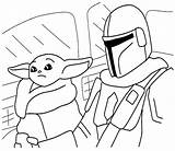 Yoda Mandalorian sketch template