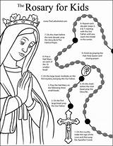 Rosary Holy Coloring Pray Kids Catholic Pack Thecatholickid Learn sketch template