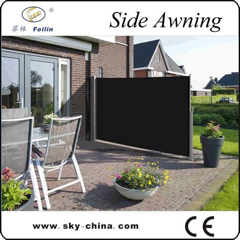 outdoor retractable wind screen side awning  balcony view awning blue sky product details